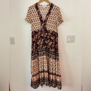 Bohme Floral Print V-Neck Dress